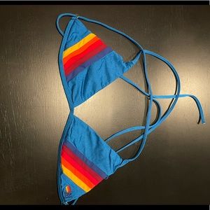 Aviator nation cross back bikini top